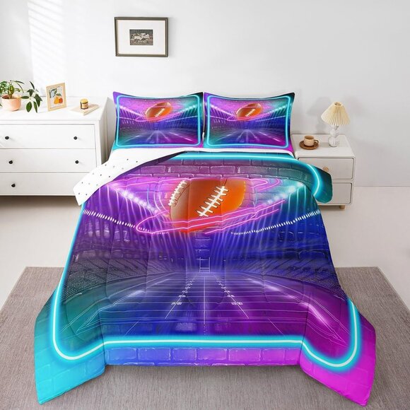 Football Rugby Bedding Set Full Size - Picture 2 of 5